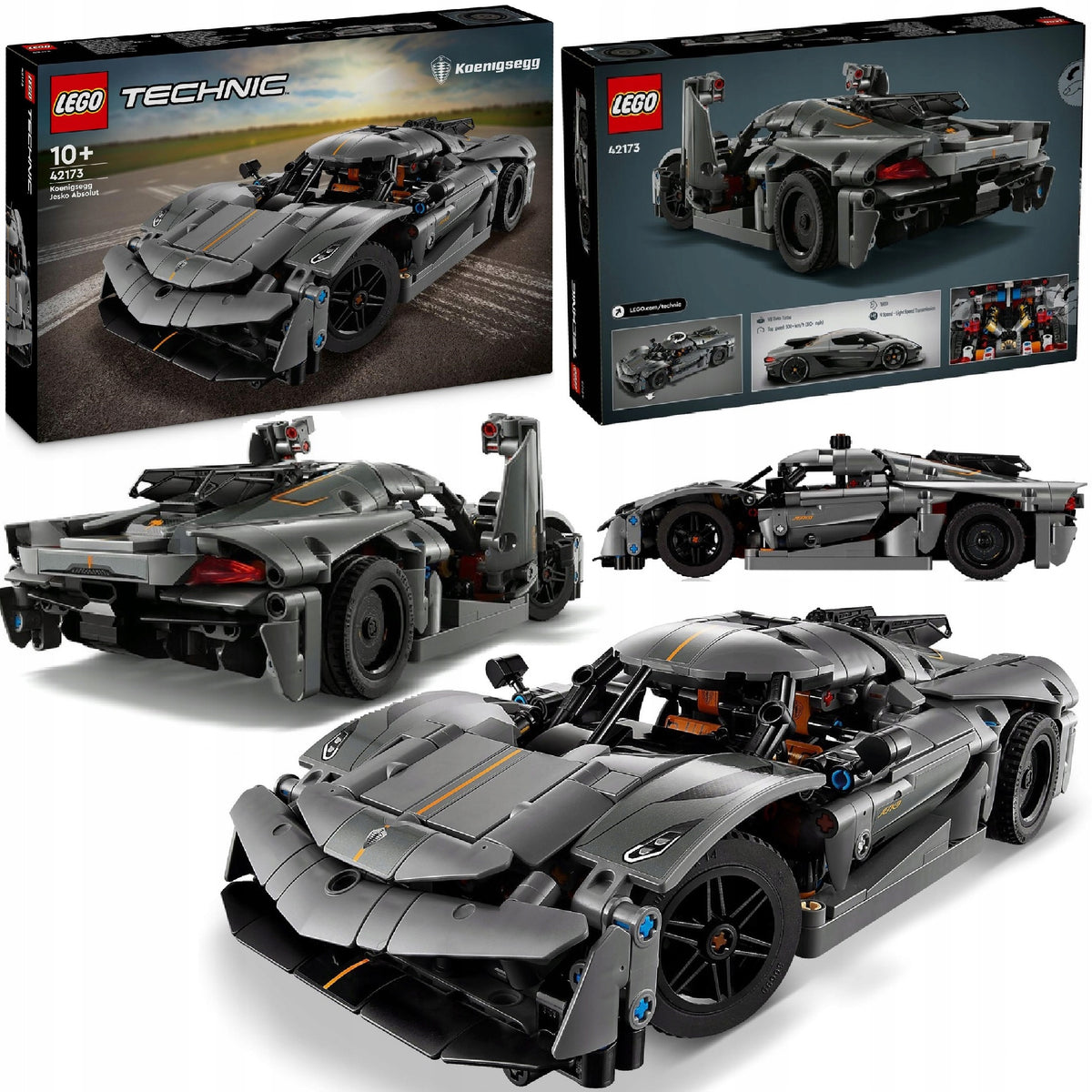 LEGO TECHNIC GREY HYPERCAR KOENIGSEGG JESKO ABSOLUTE 42173 GIFT