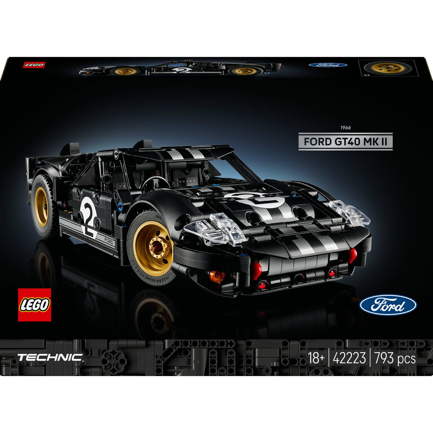 LEGO Technic 1966 Ford GT40 MKII 42223 race car Kid's age 18+ years