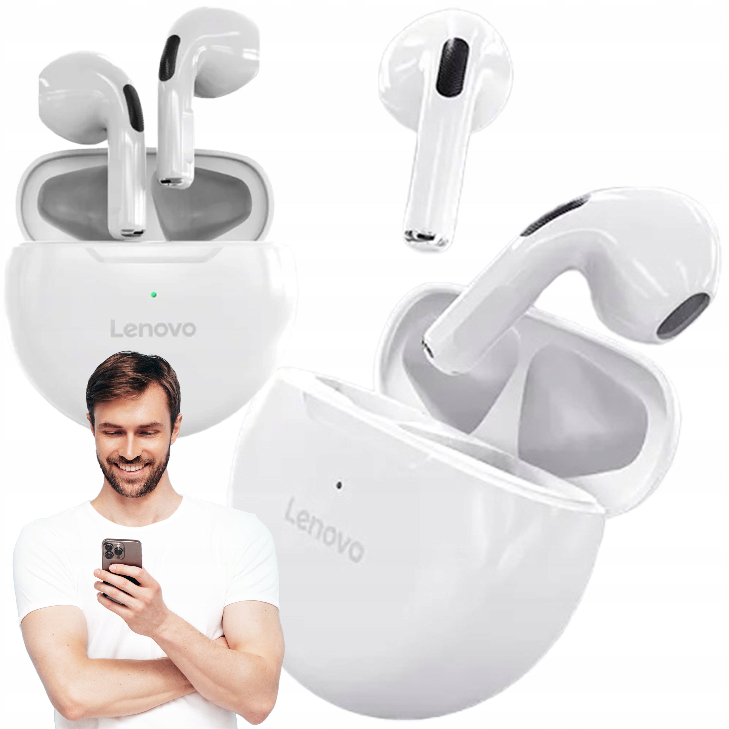 LENOVO WIRELESS HEADPHONES ORIGINAL WITH BLUETOOTH POWERBANK