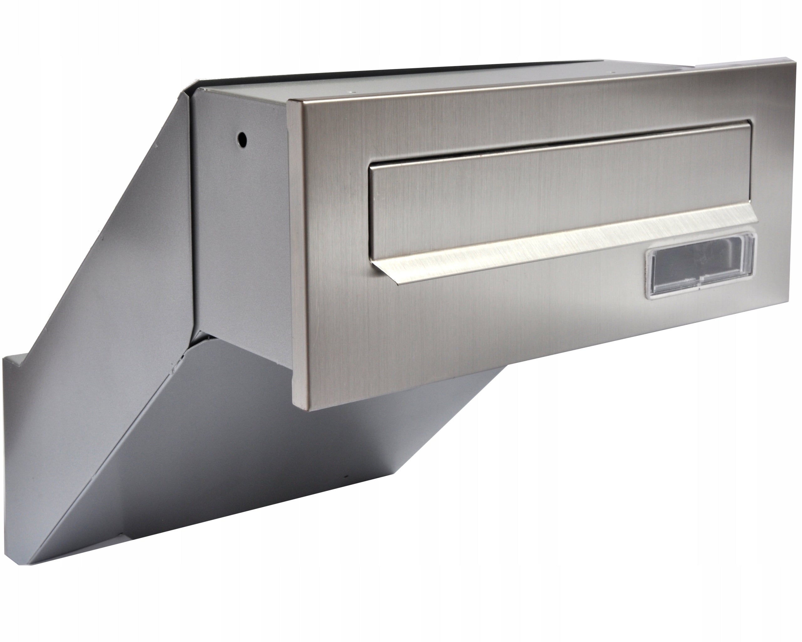 LETTER BOX FOR BUILDING INTO THE WALL, STAINLESS STEEL INOX, PASS-THROUGH Color silver