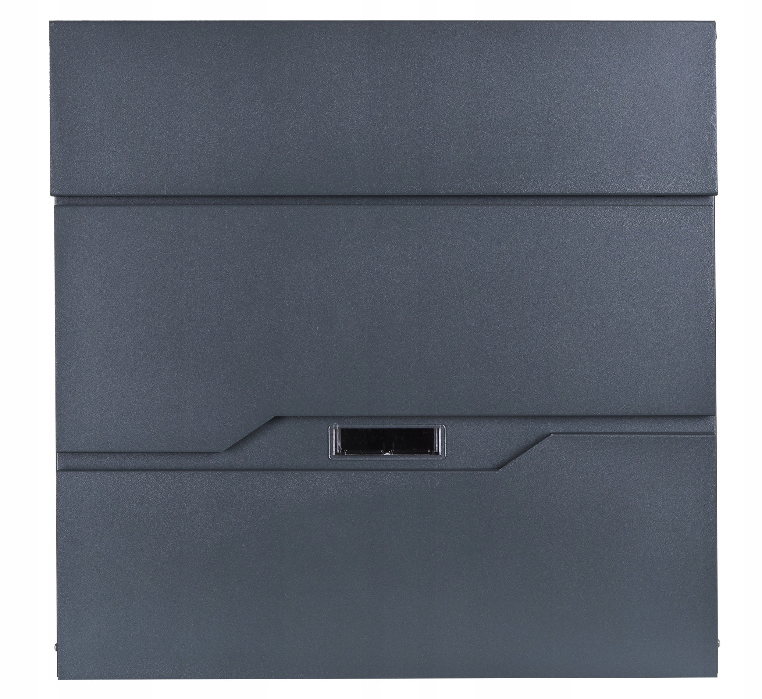 LETTER BOX WITH A NEWSPAPER FOR THE HOUSE ON A FENCE, ANTHRACITE