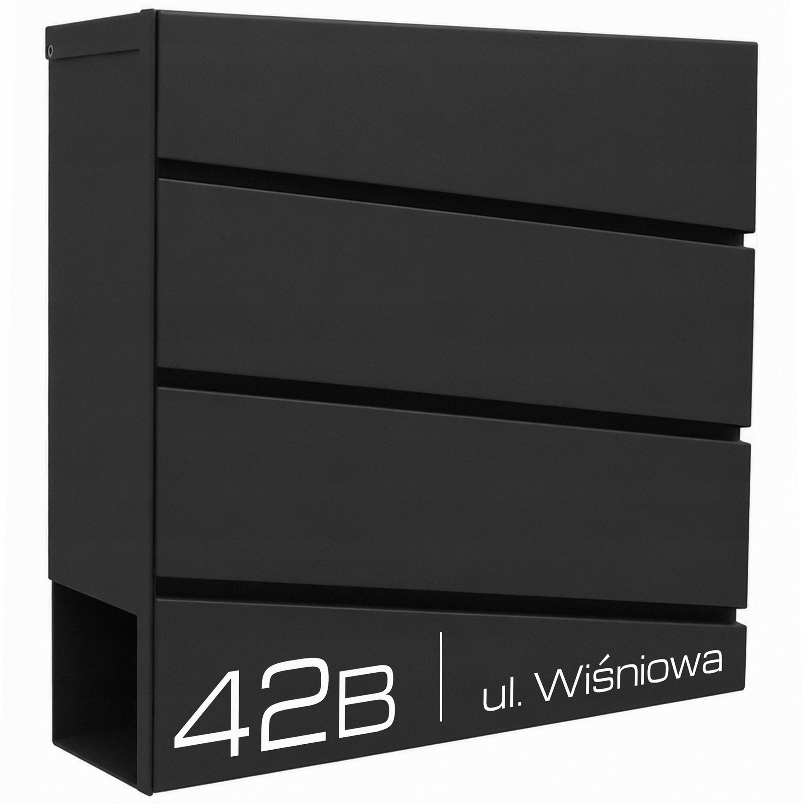 LETTERBOX WITH ADDRESS HOUSE NUMBER INSCRIPTION PRINT UV BLACK