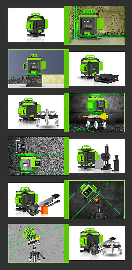 LEVEL LASER PLANE CROSS LASER 4D 360 2 x AKU 16 L GREEN Manufacturer code 001726