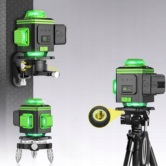 LEVEL LASER PLANE CROSS LASER 4D 360 2 x AKU 16 L GREEN Maximum working range 25 m