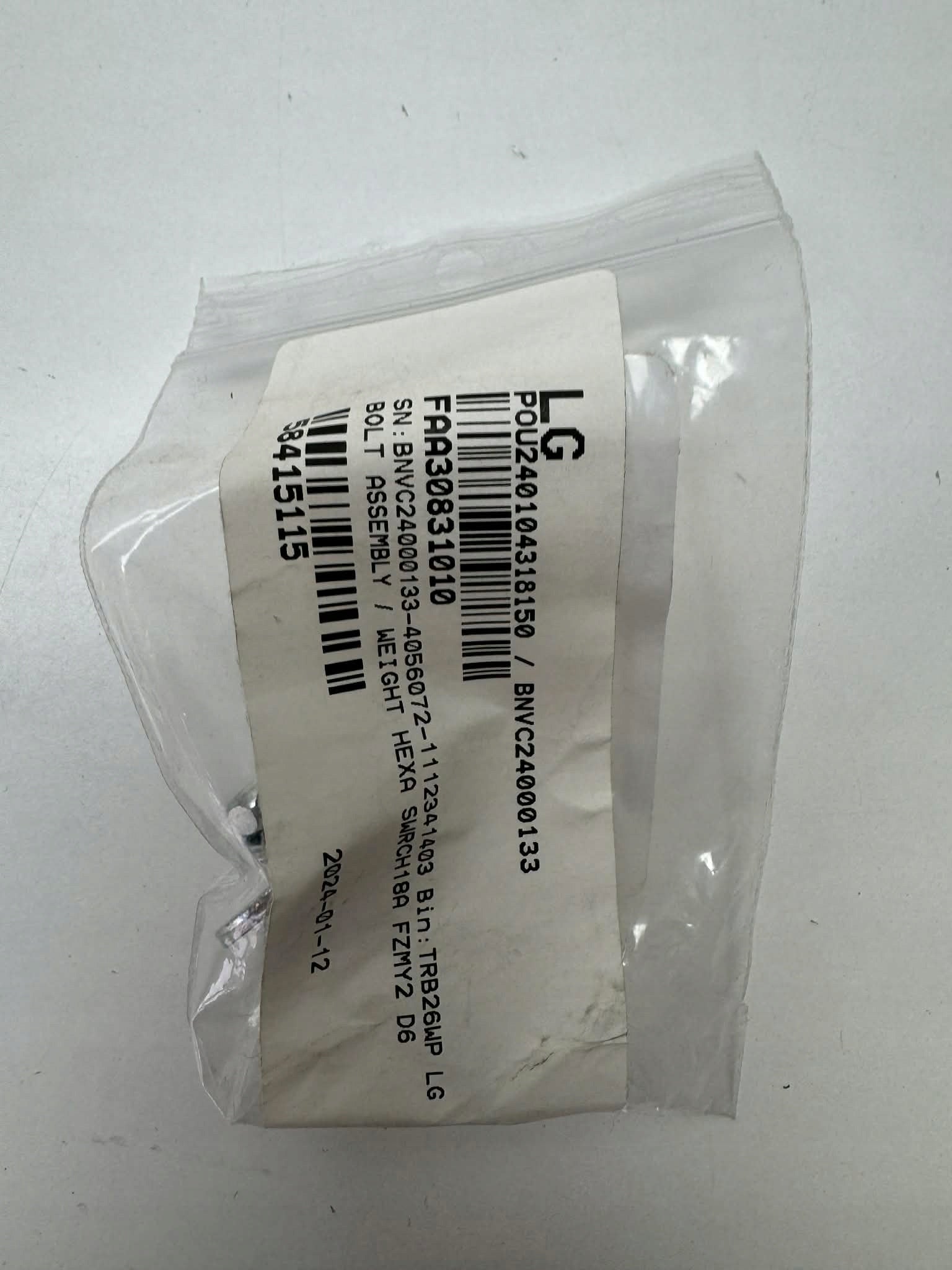 LG FAA30831010 screw set with washer (Bolt Assembly) Packaging status original