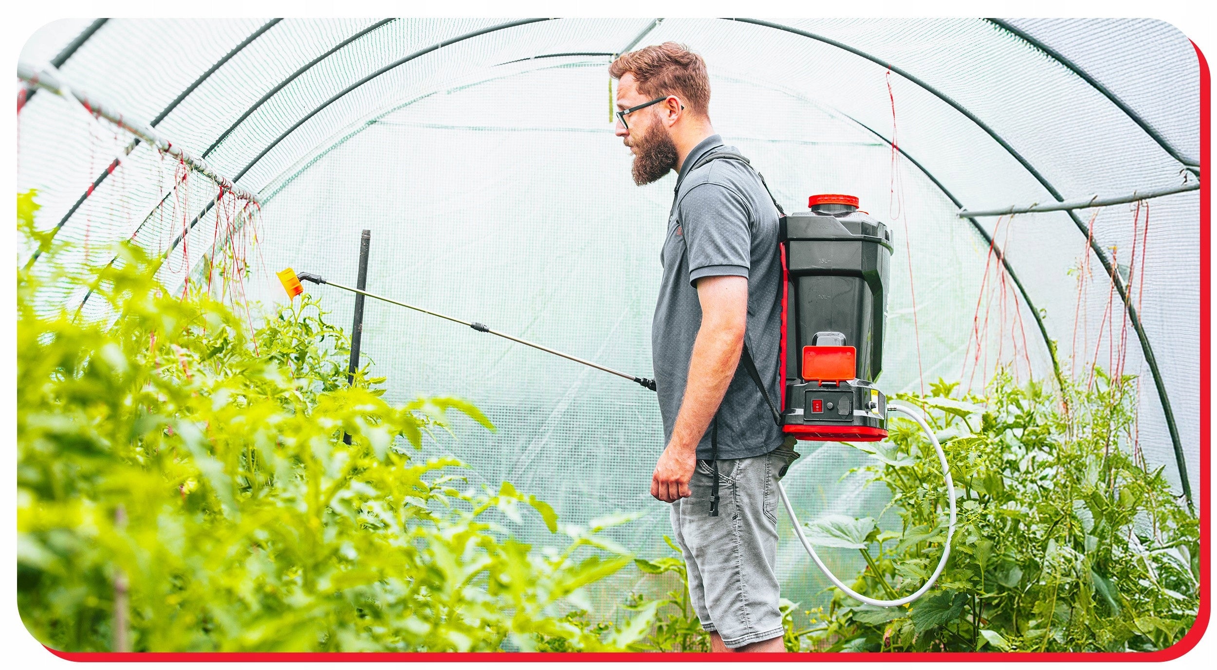 LI-ION 20L CORDLESS PRESSURE SPRAYER BACKPACK SET OF 4 NOZZLES Spray range 120 cm