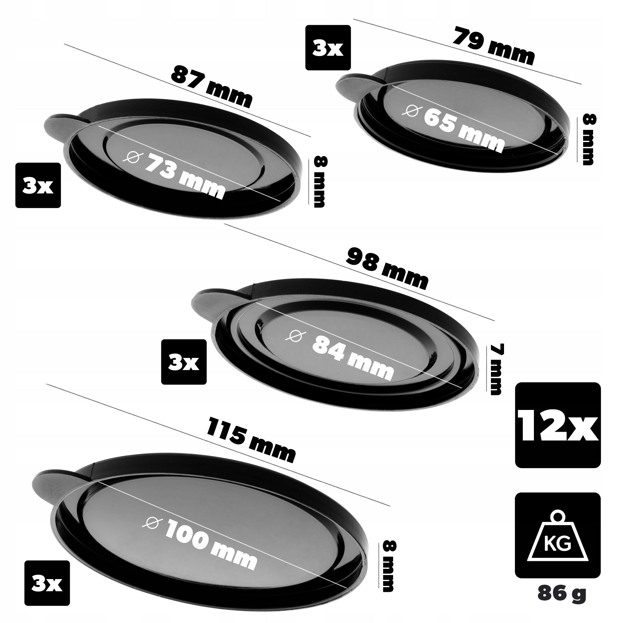 LID CAN LID CAT DOG FOOD 12 PACK DIFFERENT SIZES Manufacturer code K12094