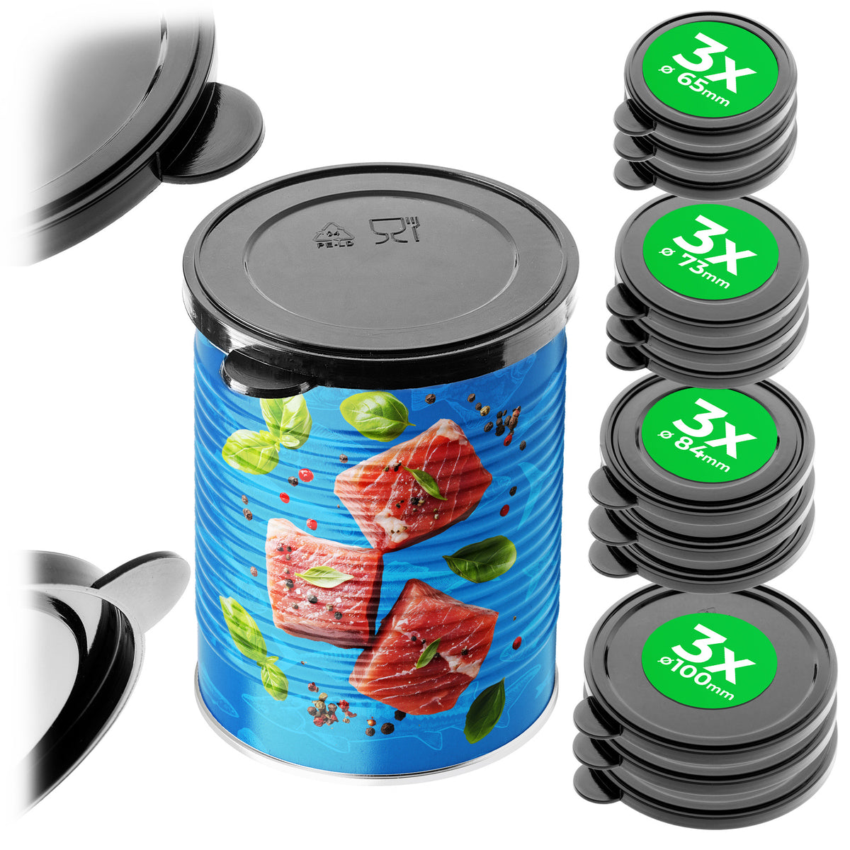 LID CAN LID CAT DOG FOOD 12 PACK DIFFERENT SIZES