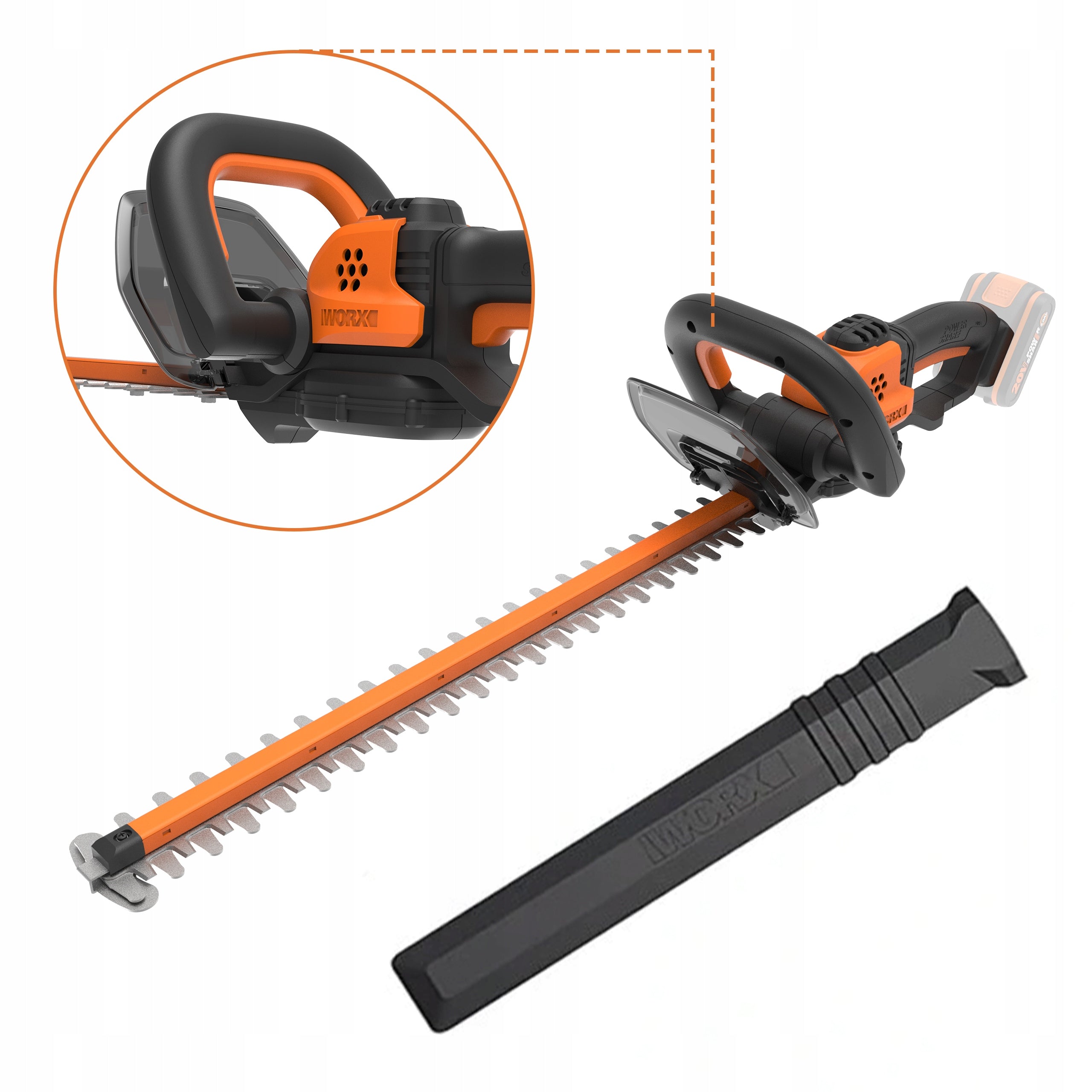 LIGHT HEDGE TRIMMING SHEARS 45 CM CORDLESS Worx WG261E.9