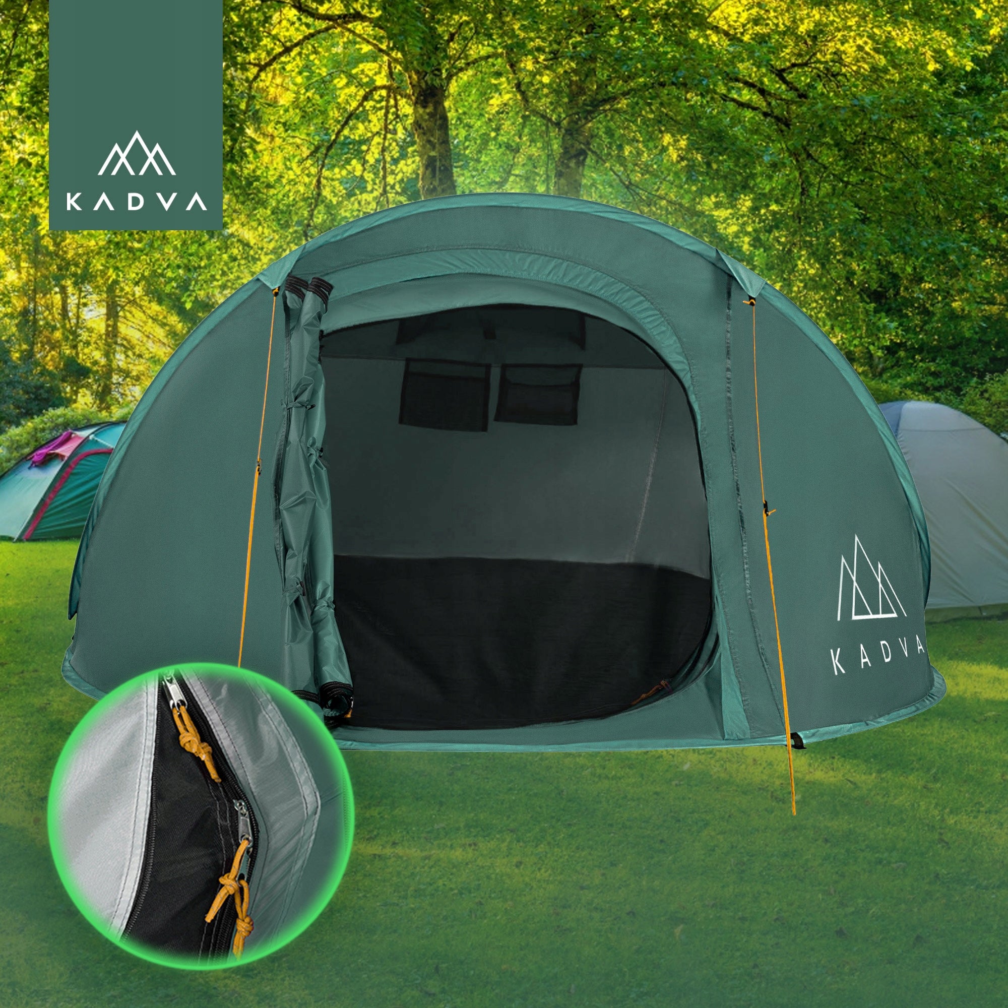 LIGHT TOURIST TENT FOR 3 PERSONS KADVA TARTUGA 3 SELF-FOLDING Number of people 3