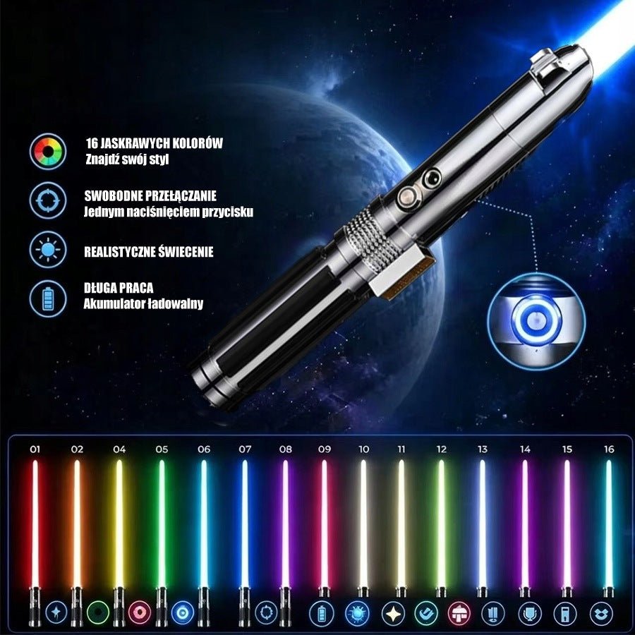 LIGHTSABER GLOWING WITH SOUND STAR WARS TOY RGB 16 KOL METAL SWORD Brand no brand