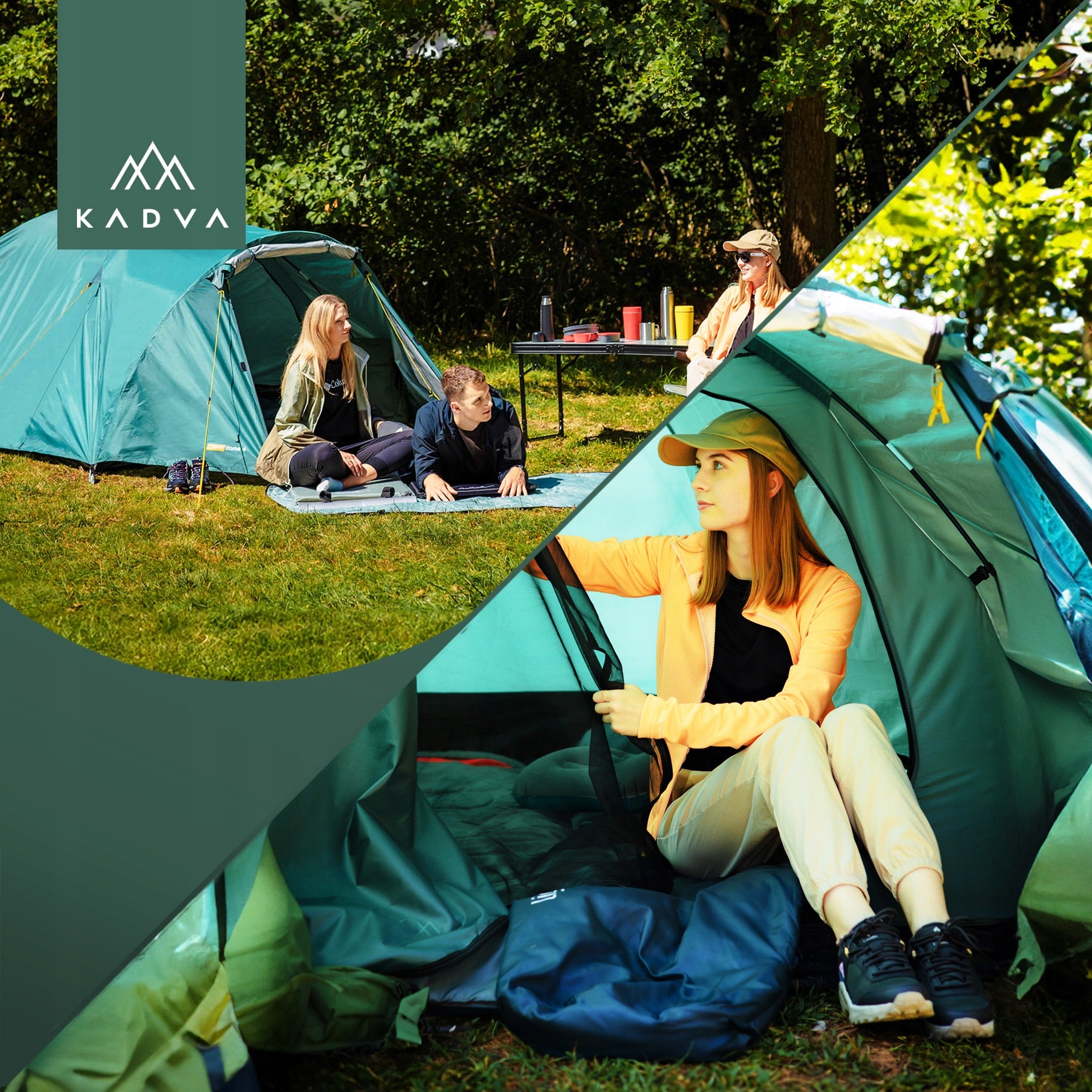 LIGHTWEIGHT 4 SEATER CAMPING TENT KADVA CAMPdome HIKING WATERPROOF Kind travel