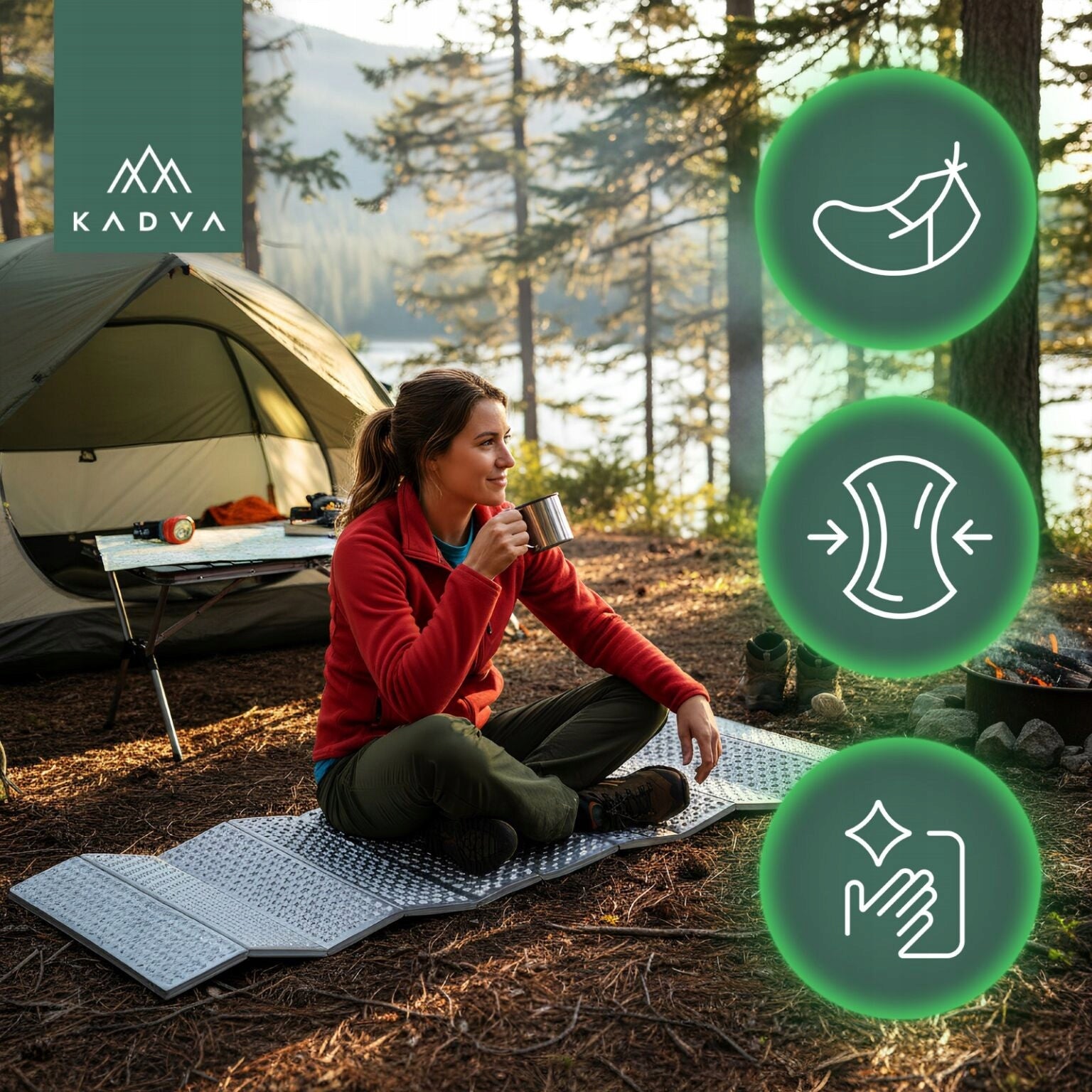LIGHTWEIGHT FOLDING SLEEPING MAT AND TENT SEAT KADVA FALDI Brand Kadva
