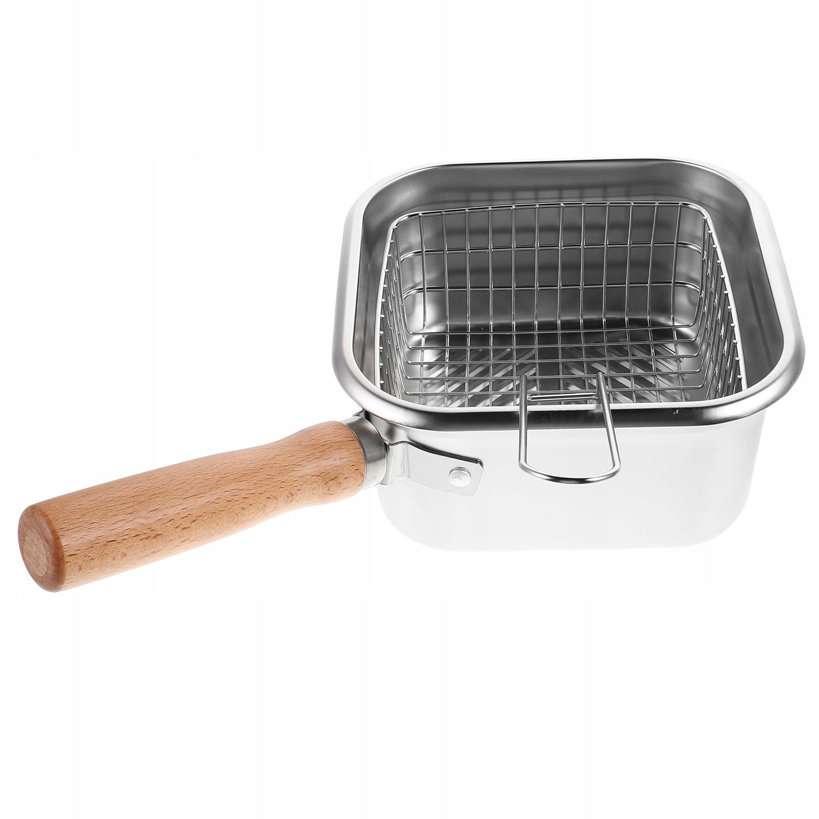 LIGHTWEIGHT STAINLESS STEEL FRYER POT WITH BASKET FOR FRYING AND BOILING Model 2172845367439
