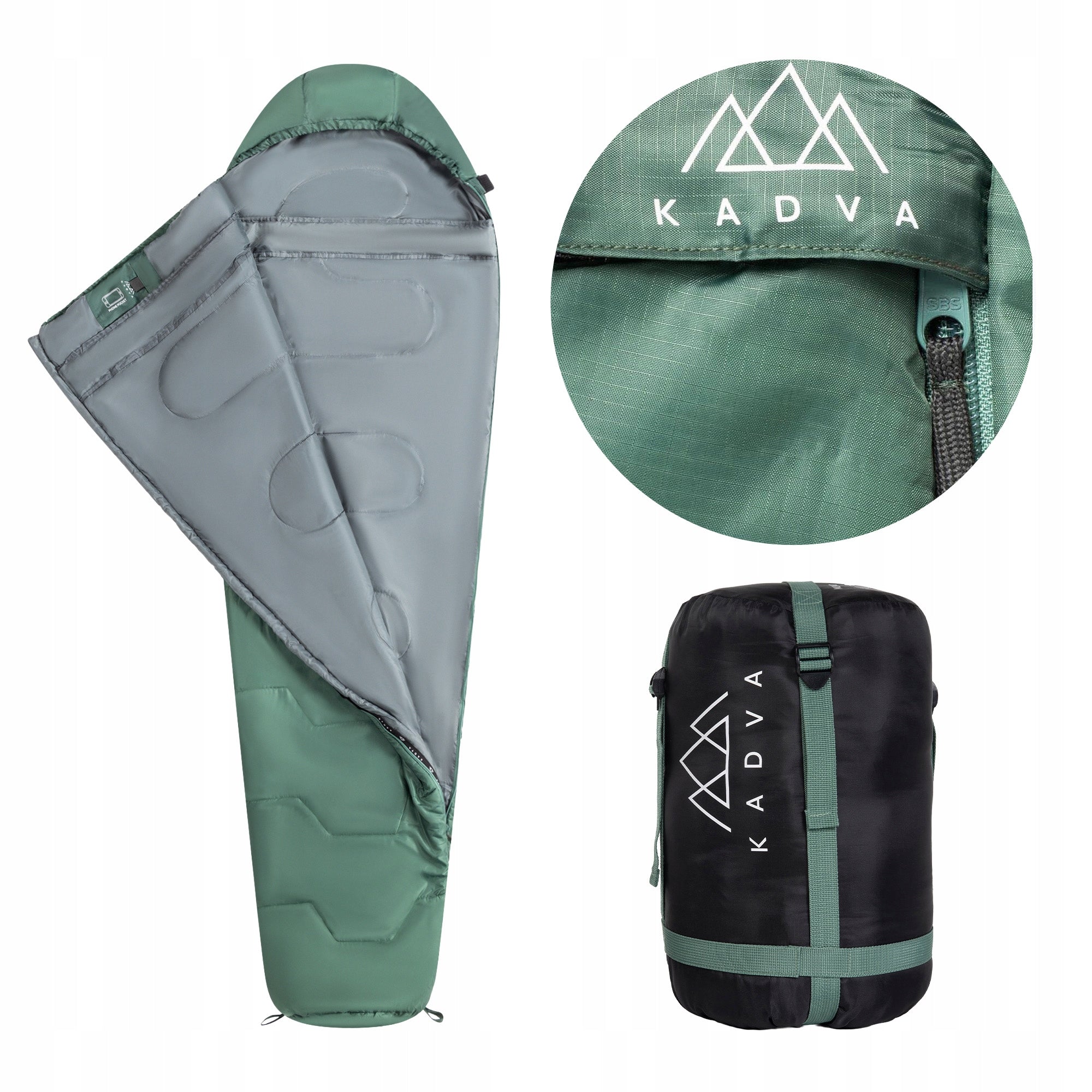 LIGHTWEIGHT WARM HIKING SLEEPING BAG WITH COVER KADVA MUMIO L LEFT -1C