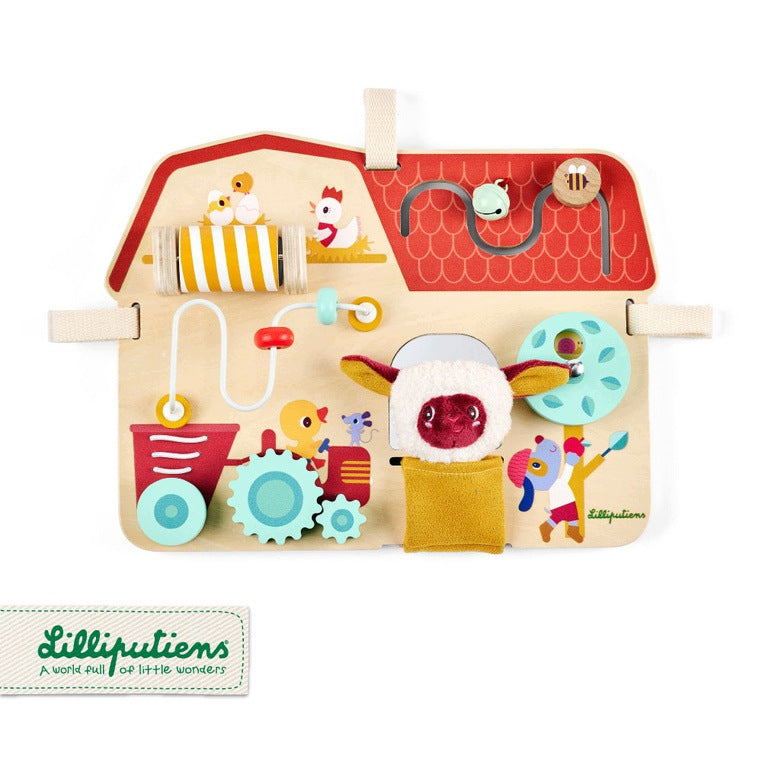 LILLIPUTIENS Wooden manipulation board Farm Sheep Yvon 9m+ Packaging status original
