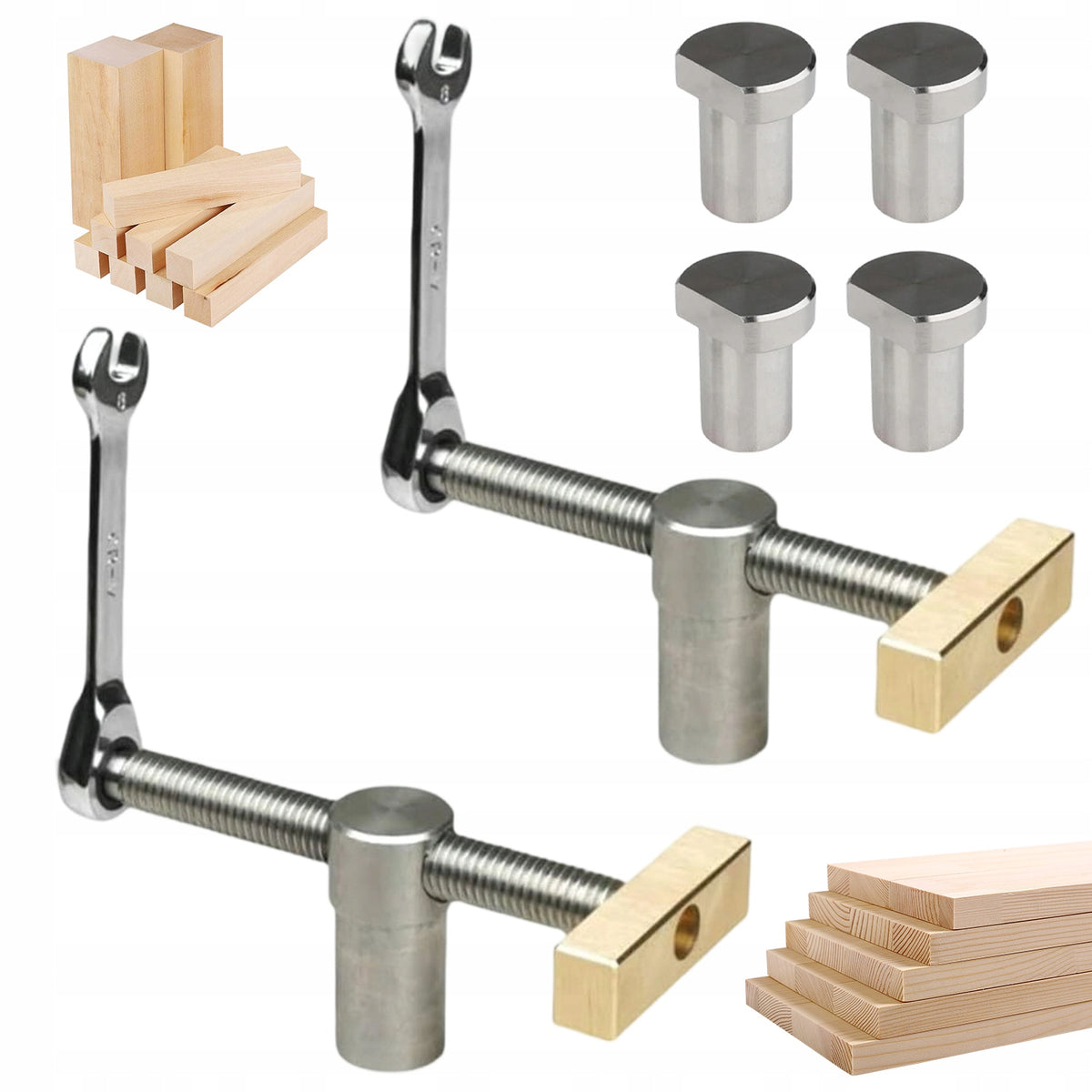 LIMITERS AND VICES FOR TABLE WITH HOLES 20 MM, SET OF 2PCS