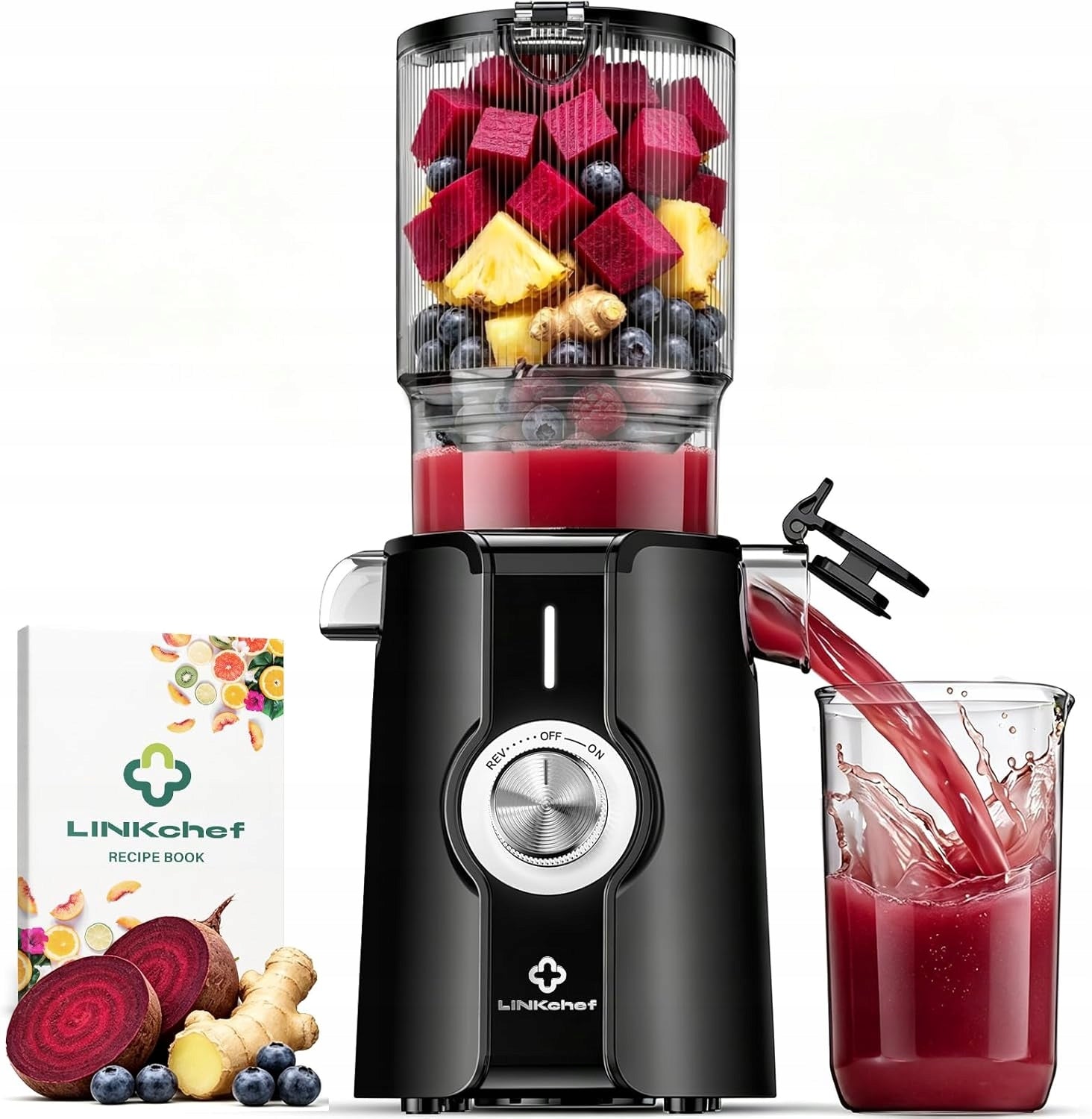 LINKChef Sokowirówka wolnoobrotowa 200W 1,2l wyciskarka 3w1