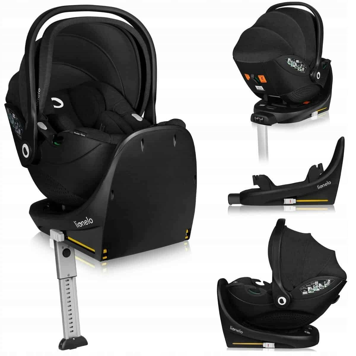 LIONELO MOXIE i-SIZE SET – Seat with Isofix Base | CARBON BLACK
