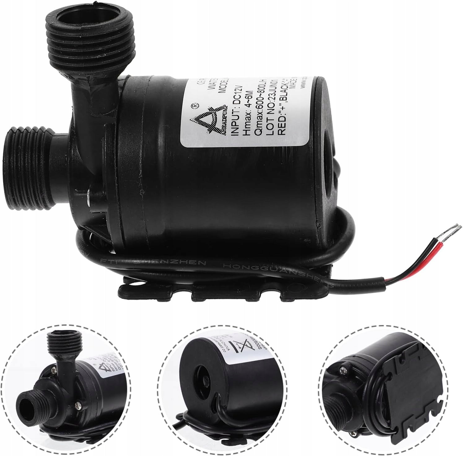 LIQUID WATER FLOW PUMP 800L/H 12V 18W BRUSHLESS PUMP EAN (GTIN) 6938283467613