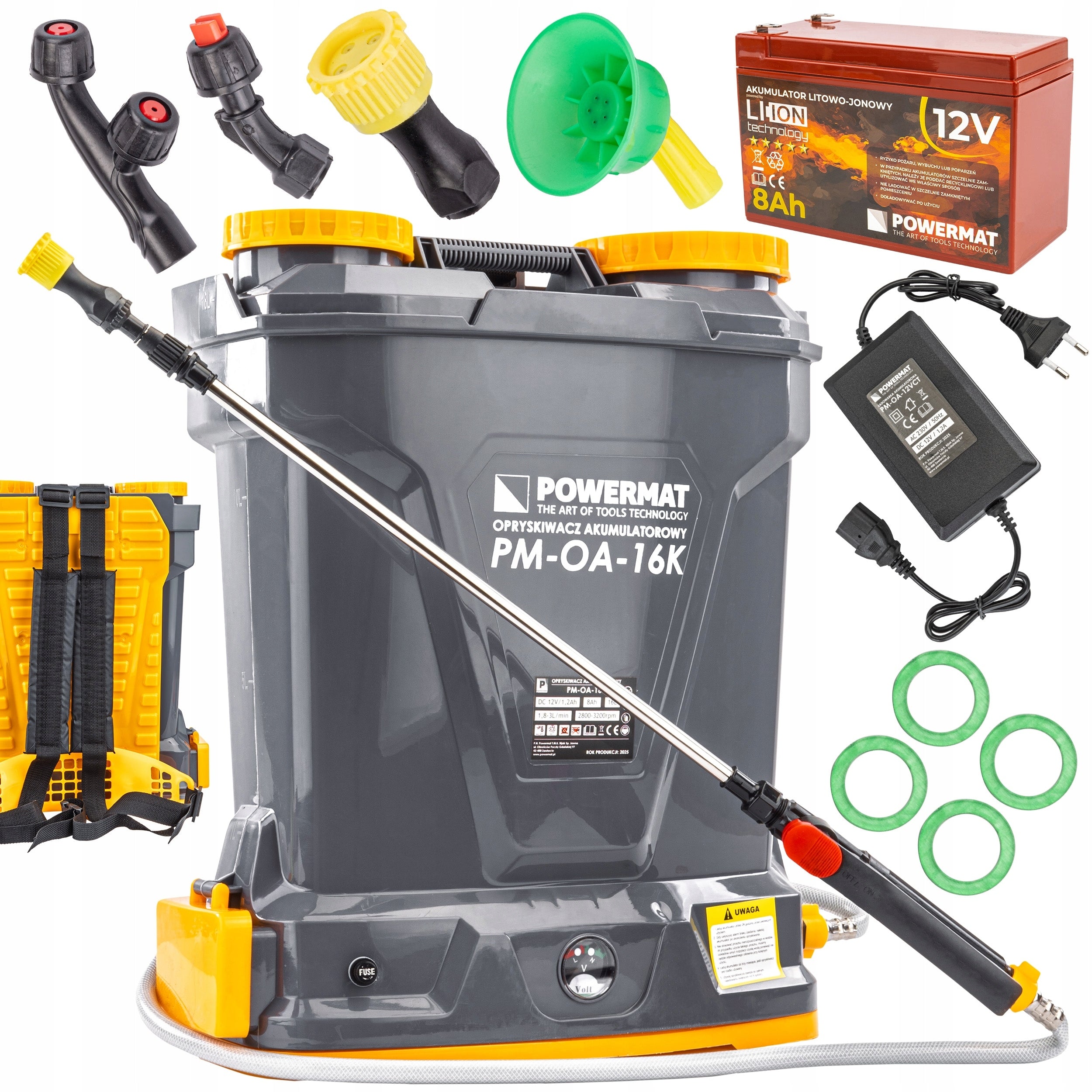LITHIUM ION ELECTRIC CORDLESS SPRAYER 16L BACKPACK 4 NOZZLES