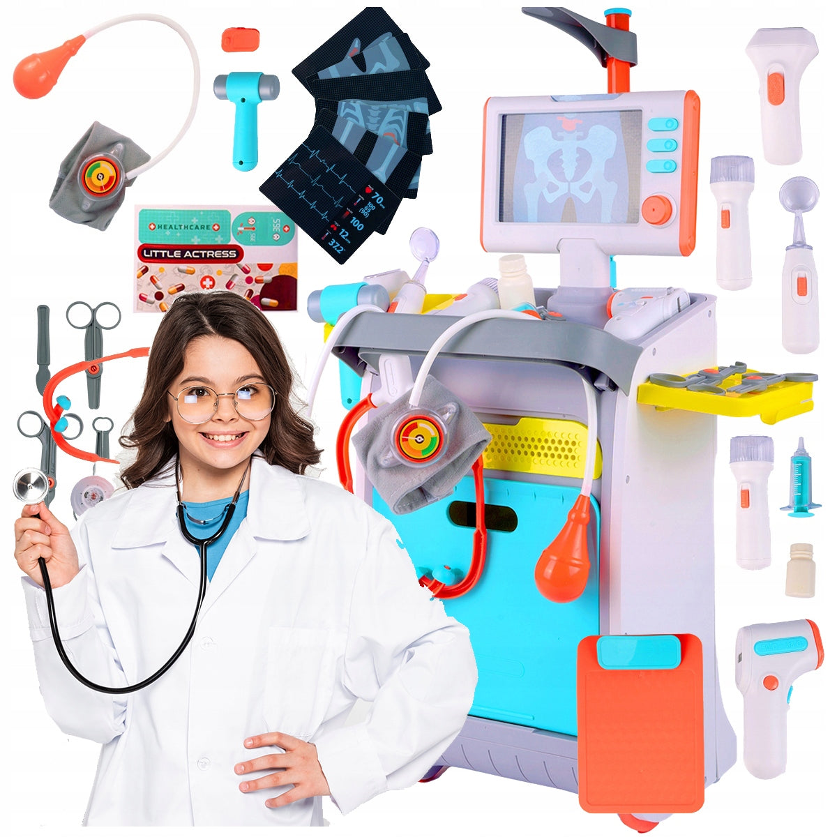 LITTLE DOCTOR MEDICAL KIT FOR KIDS IN WHEELCHAIR SOUND Fun in Doctor Brand Stator