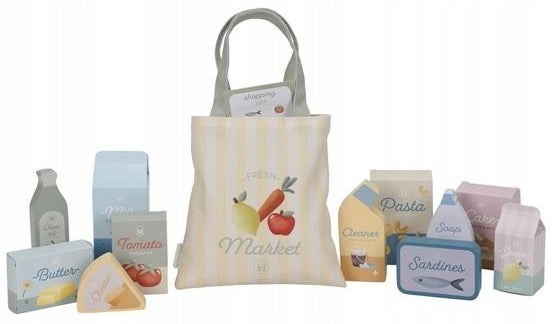 LITTLE DUTCH WOODEN SHOPPING TROLLEY FOR CHILDREN +BAG +ADDITIONS Manufacturer code LD2509