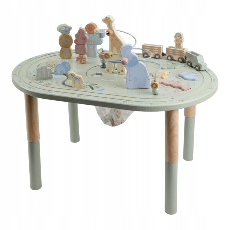 LITTLE DUTCH Wooden Safari Friends Activity Educational Table Packaging status original