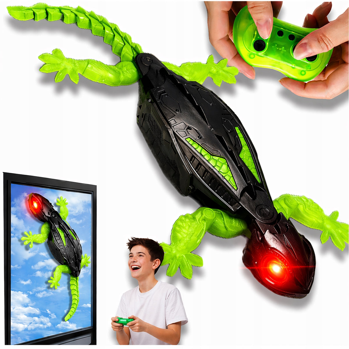 LIZARD REMOTE CONTROLLED WALKING ON THE WALLS GECKO ON THE REMOTE CONTROL LIGHTS DIH