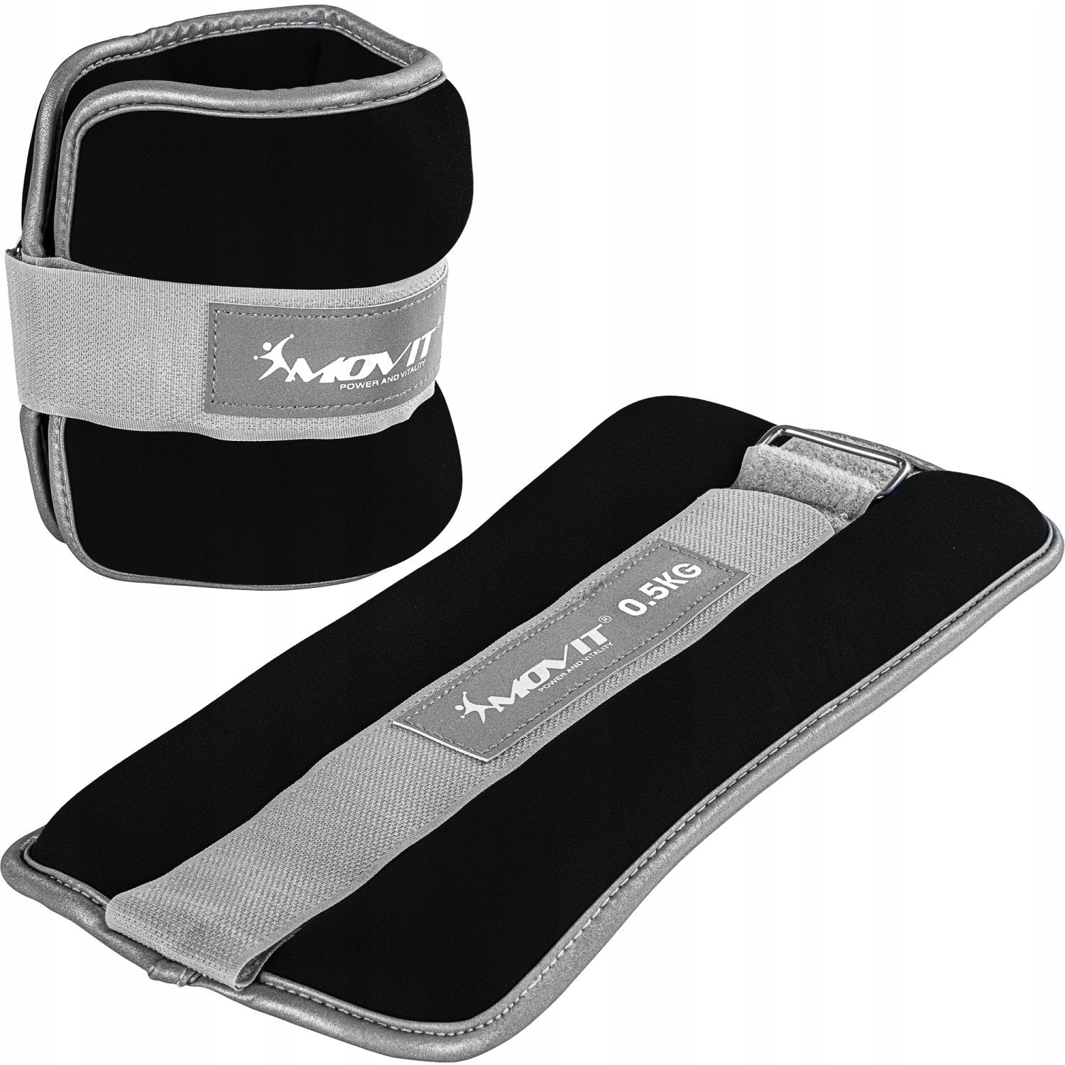LOADS 2x 0,5KG ON THE ARMS OF THE ANKLE LEGS WEIGHTS Color black
