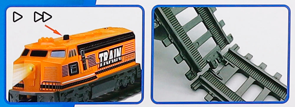 LOCOTOYS QUEUE WITH TRACK 215 CM FREIGHT TRAIN LOCOMOTIVE + WAGON LIGHT Series LOCOTOYS