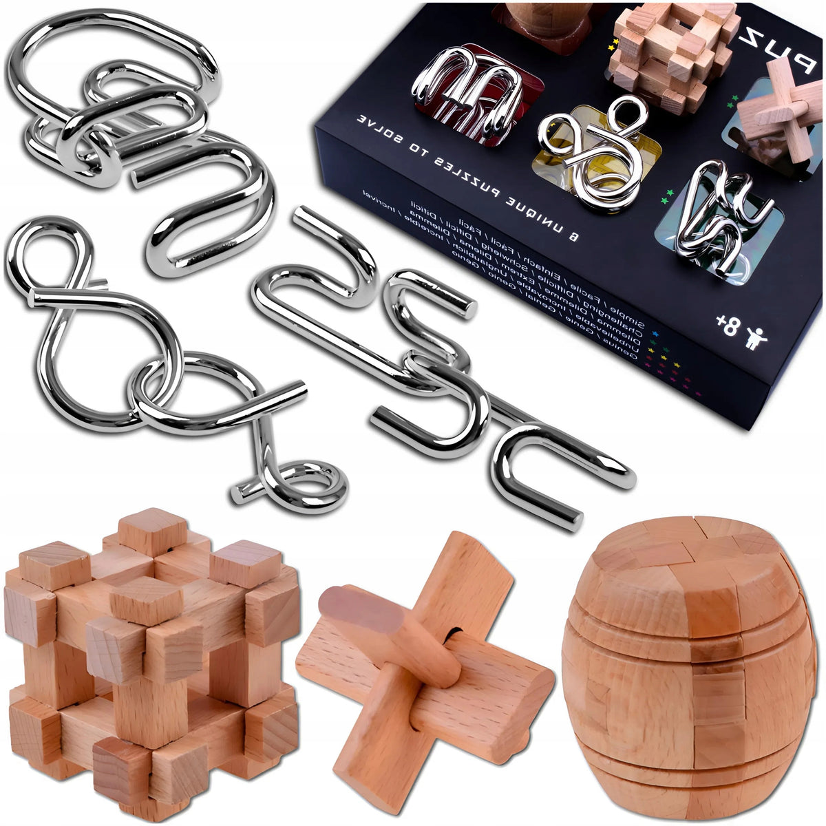 LOGIC PUZZLES BRAIN TEASER GAME - EDUCATIONAL PUZZLE SET FOR KIDS