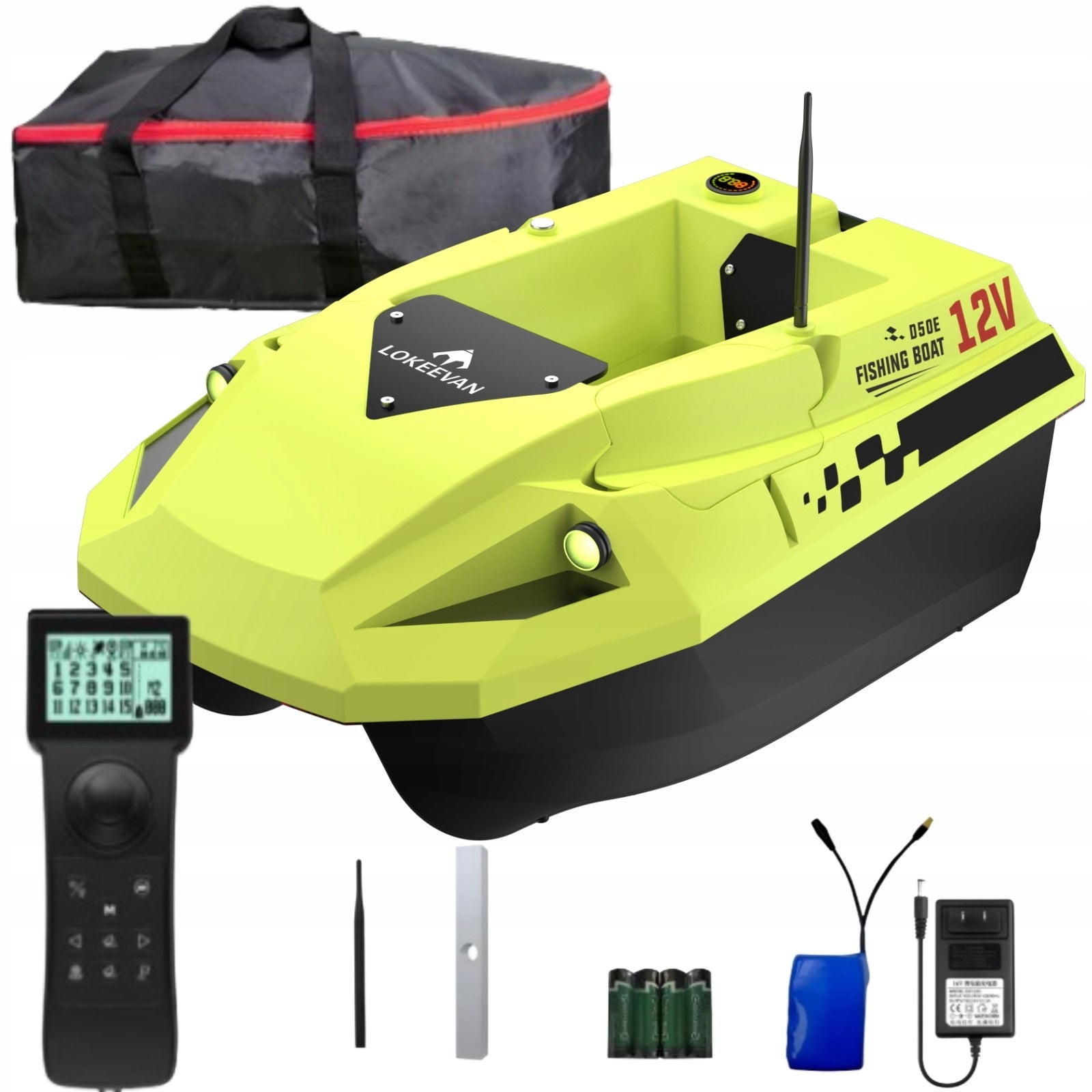 LOKEEVAN D50E GPS Sonar 15600mAh x2 500m Range 2kg 1.7m/s