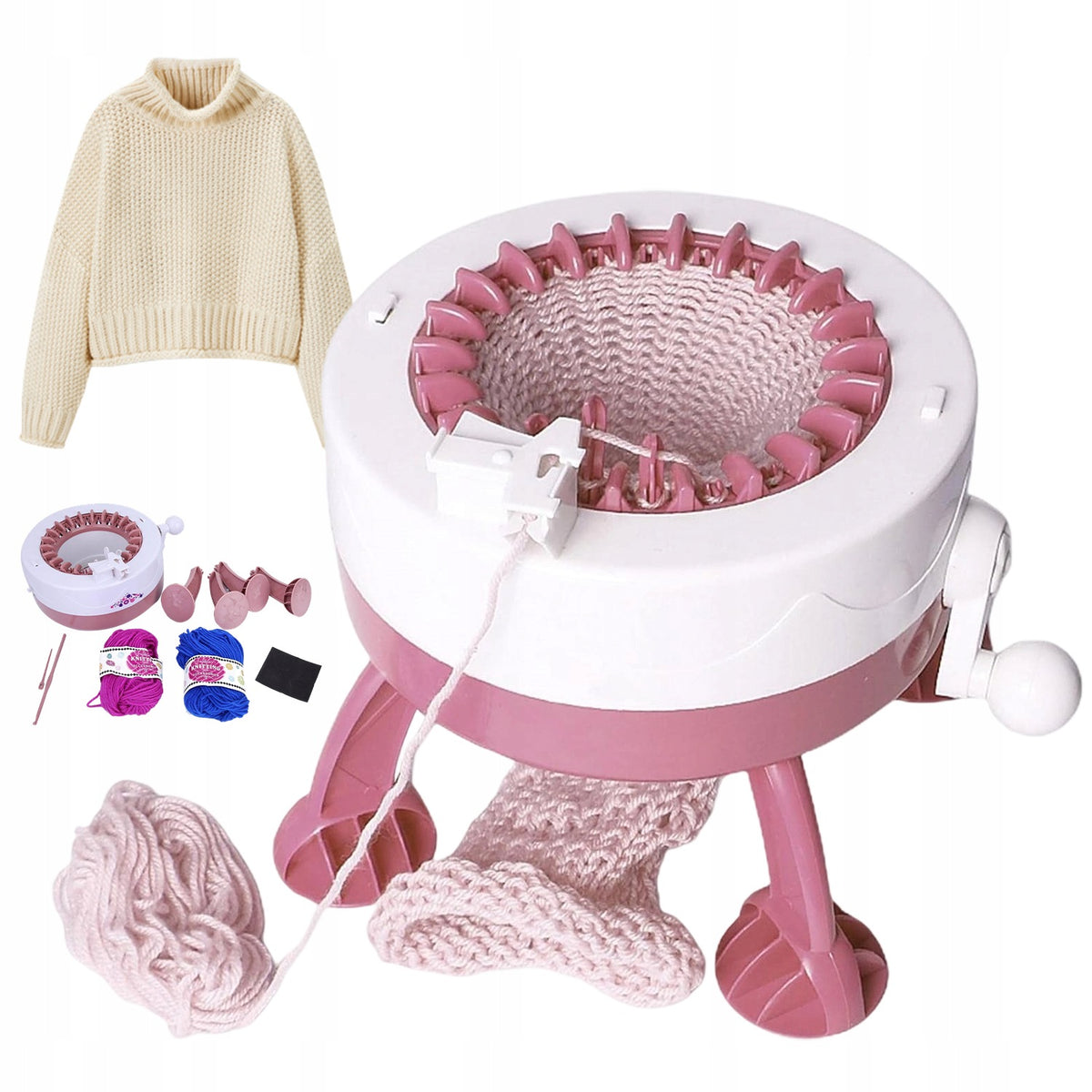 LOOM 22 NEEDLES MULTIFUNCTION CROCHET MACHINE + 2 BALLS OF YARN