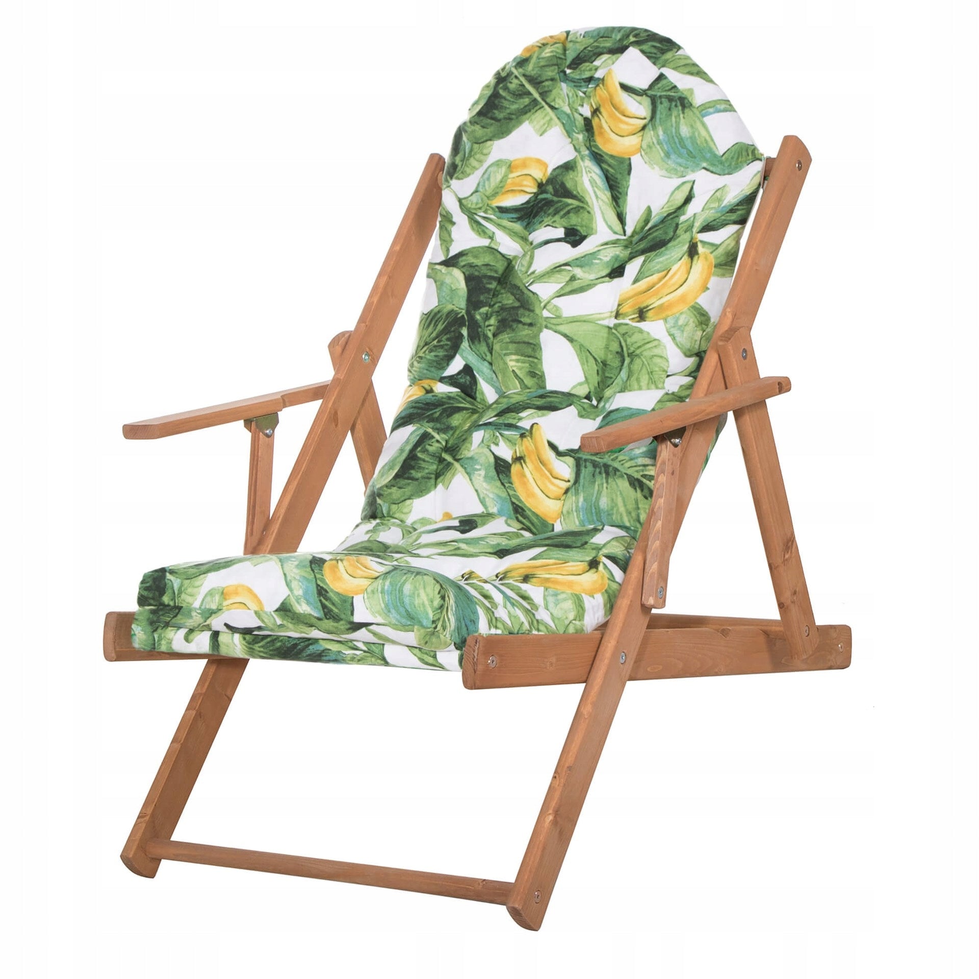 LOUNGER BORNEO WOODEN WITH CUSHION ADJUSTABLE GARDEN PATTERN CUSHION