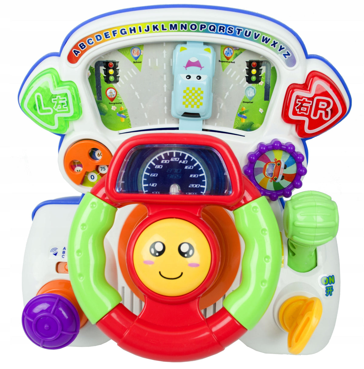 LT454 LARGE MUSIC STEERING WHEEL 4 PLAY MODES LIGHT SOUNDS Packaging status original