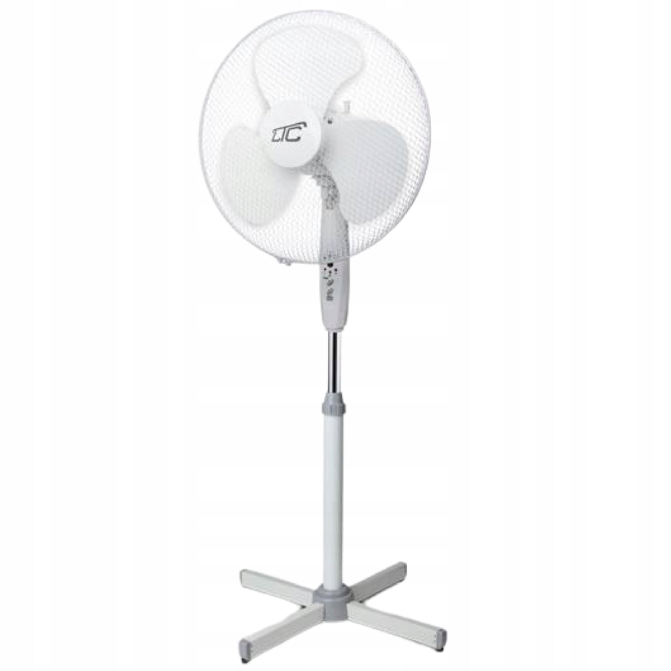 LTC Standing Fan 16" 50W with Remote Control 3 Modes White Reliable 1 Pack