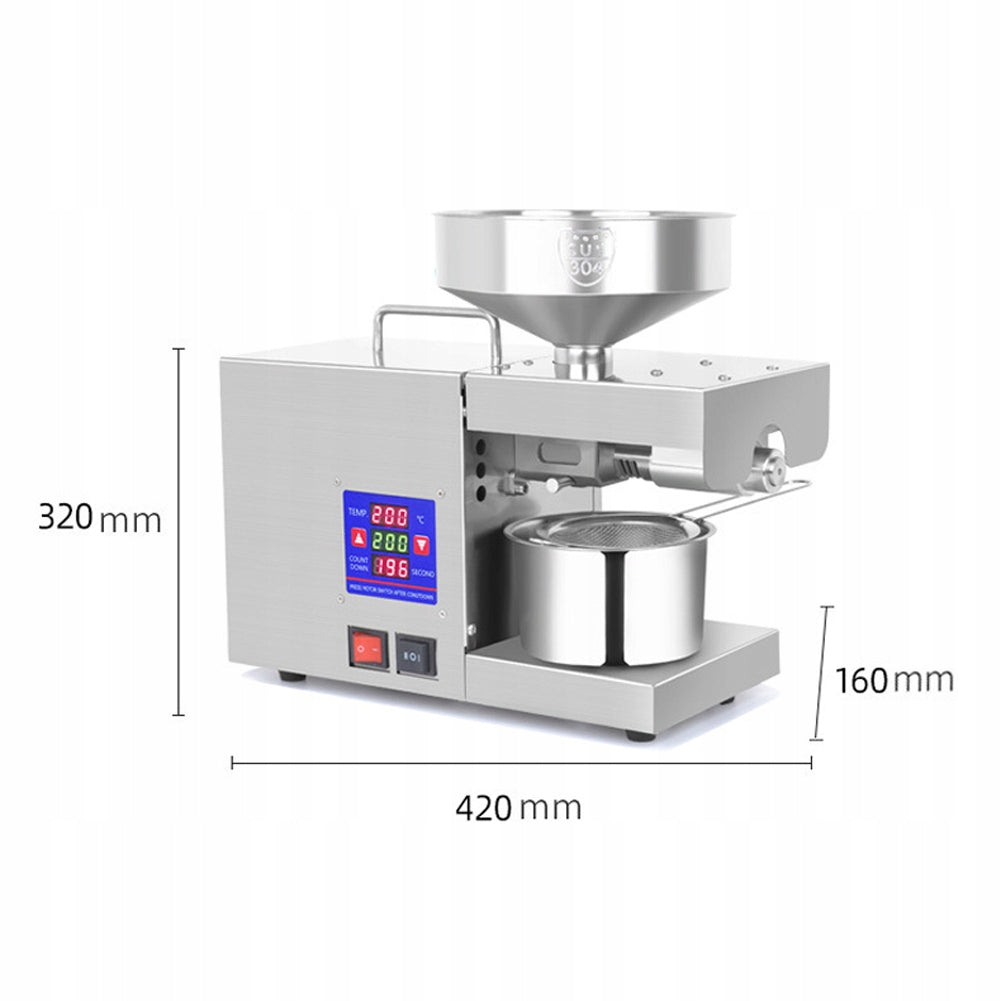 LTP333 Intelligent 610W Stainless Steel Kitchen Oil Press Dominant color silver/gray