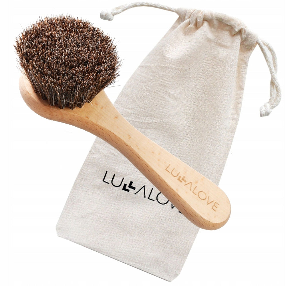 LULLALOVE NECK FACE BRUSH NATURAL BRISTLES