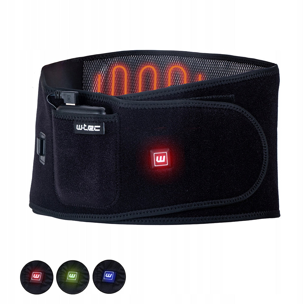 LUMBAR BACK HEATING BELT W-TEC HEATBELT XL–4XL HEATED FOR USB PAIN