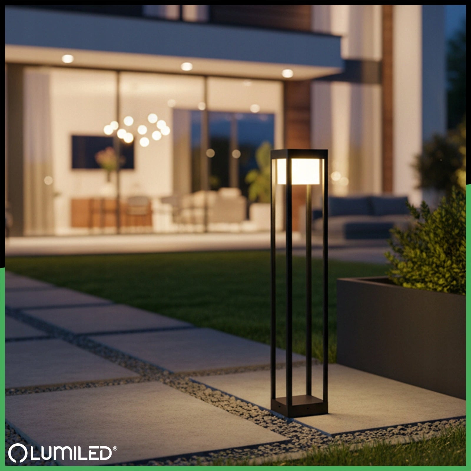 LUMILED GARDEN POST LED QUERCUS 80CM 12W 3000K BLACK IP54 MODERN Thread type built-in LED source