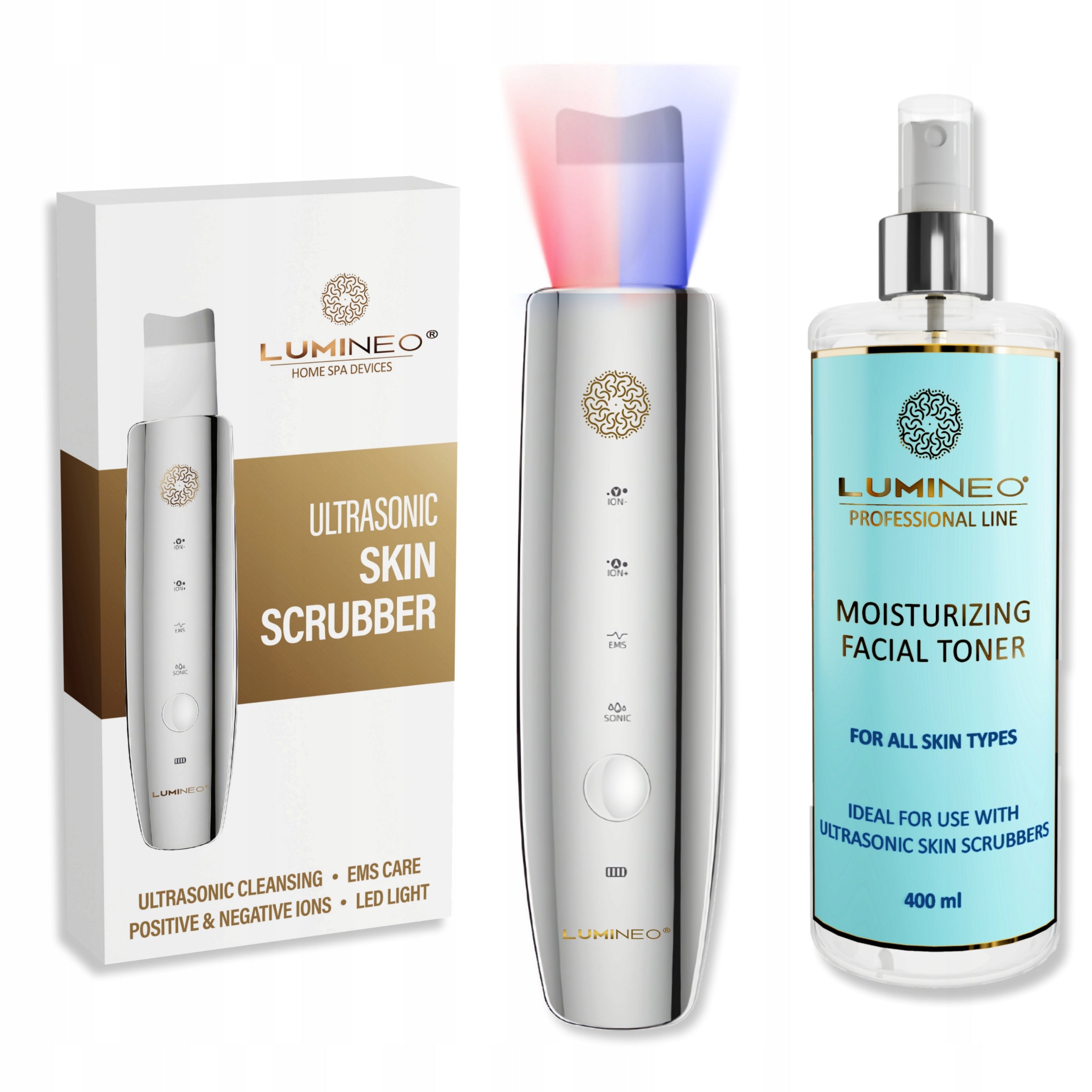 LUMINEO Cavitation Peeling 5in1 Iontophoresis EMS LED + Lifting Tonic