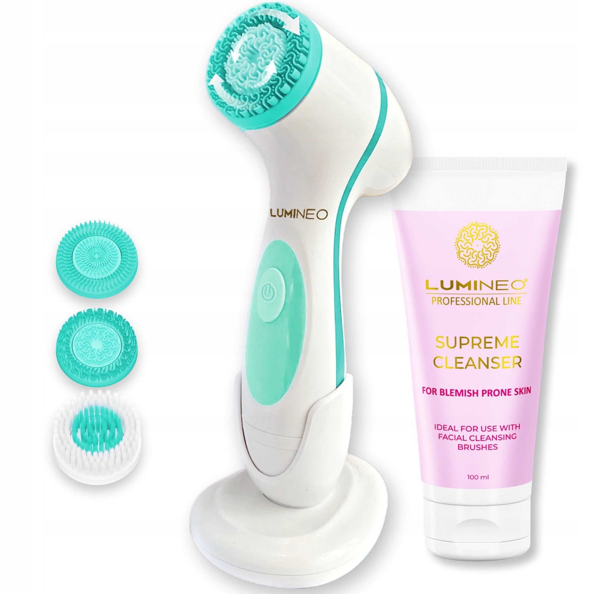 LUMINEO brush face wash massager acne breakouts + bio gel