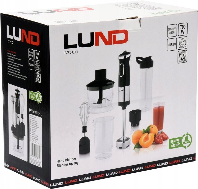 LUND 67700 MULTIFUNCTION HAND BLENDER 4IN1 700W Product width 5.5 cm