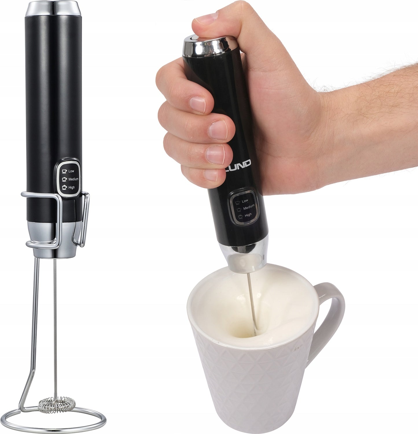 LUND ELECTRIC MILK FROTHER MANUAL MINI USB COFFEE MILK BEATER