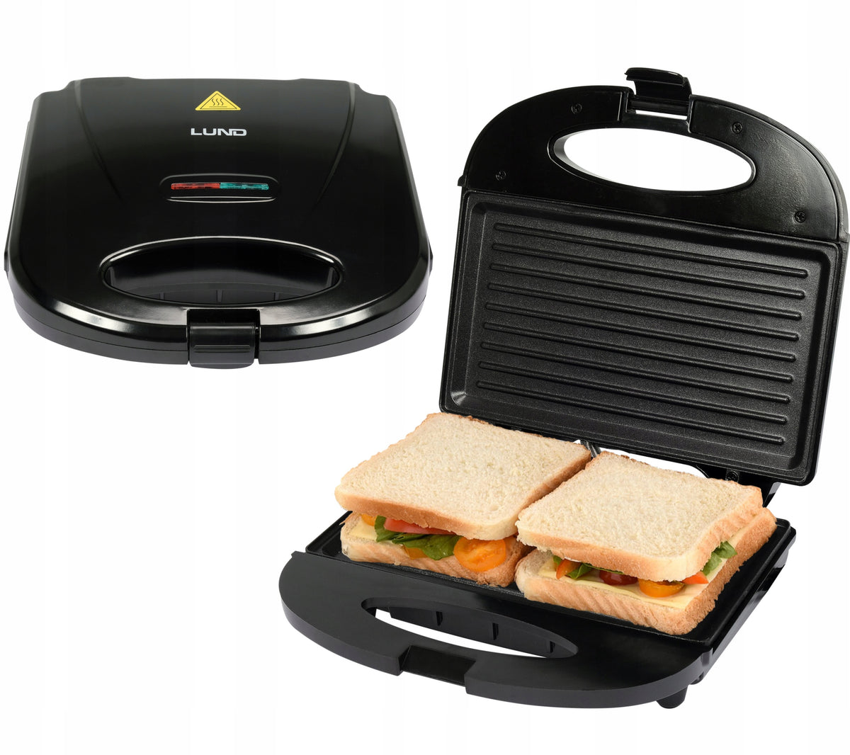 LUND SANDWICH TOASTER GRILL 750W GRILL PLATE 21,5x12,5CM BLACK
