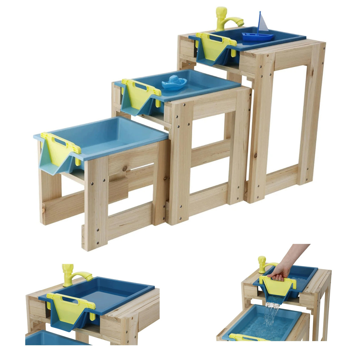LUPILU Set of 3 wooden play tables