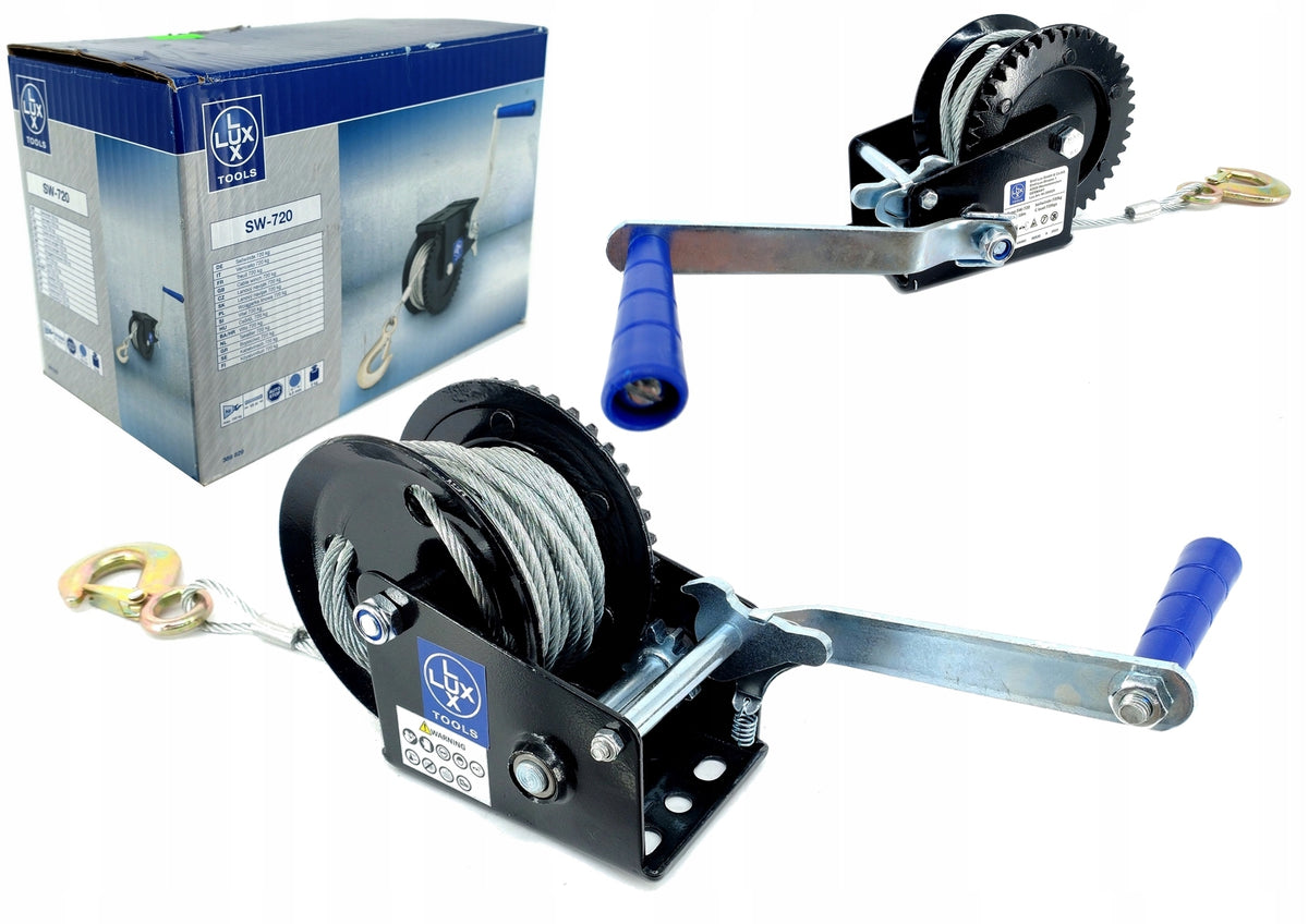 LUX TOOLS SW-720 winch manual rope winch 720kg 10m