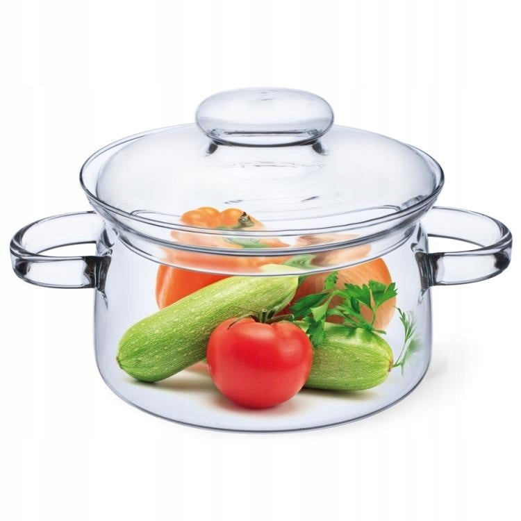 LUXITO HEAT-RESISTANT GLASS POT WITH LID 2L Brand LUXITO