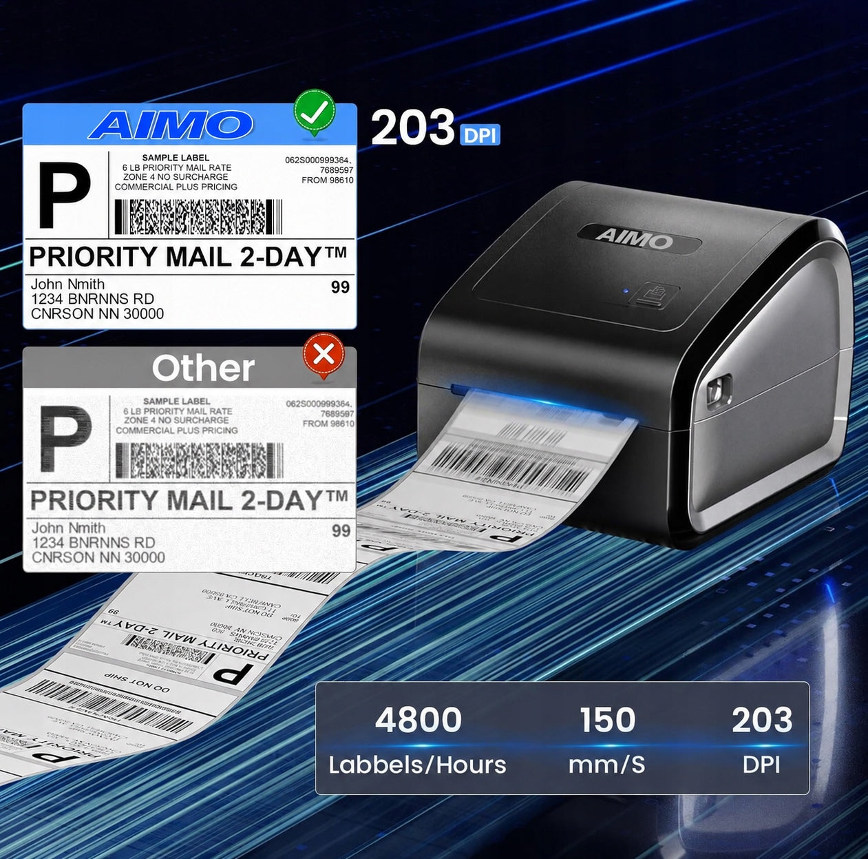 Label Printer AIMO Phomemo D550BT 115mm BT Bluetooth PC USB courier Packaging status original